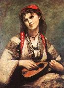 Jean Baptiste Camille  Corot, Gypsy with a Mandolin